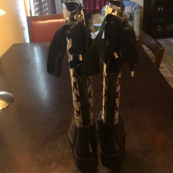Coach high rain boots size 5 pre owned - Picture 4 of 5